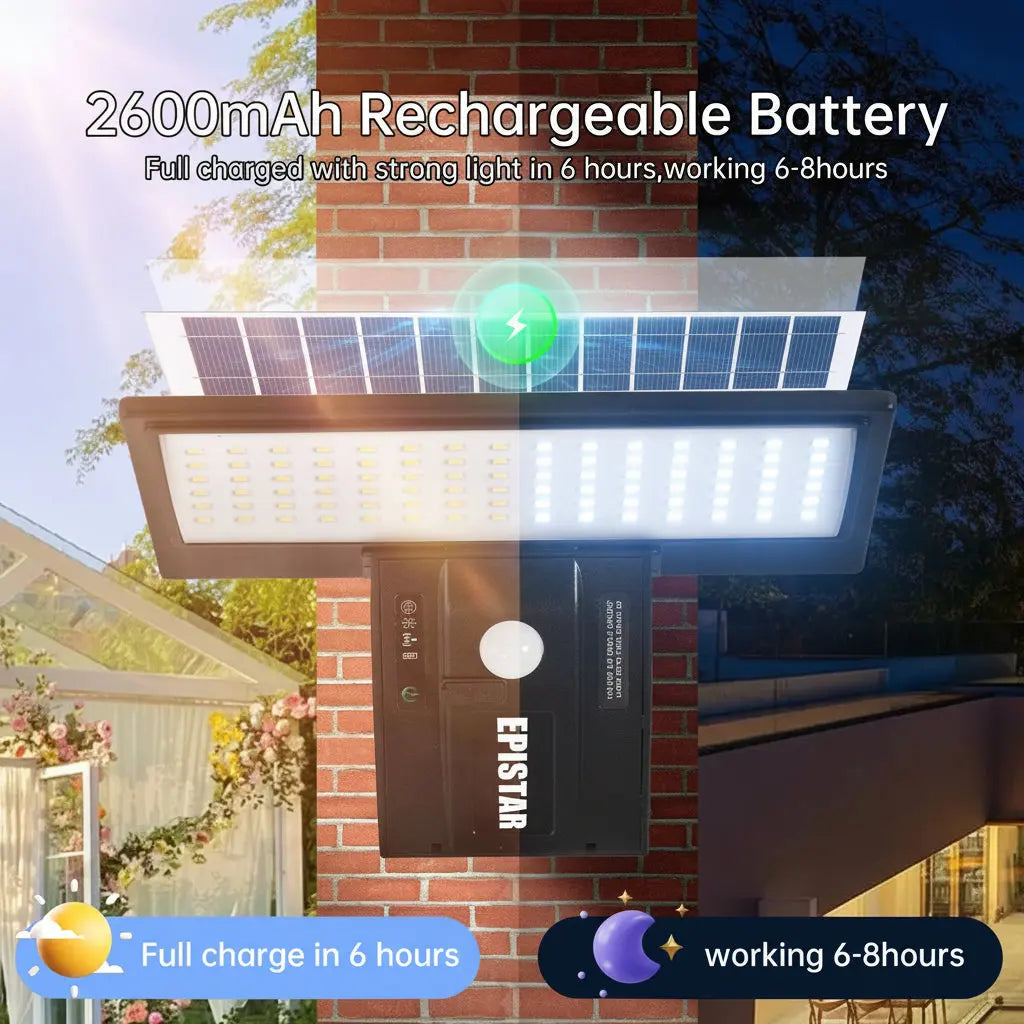 VELNARO Solar Security Floodlight – 90 LED PIR Motion Sensor VELNARO