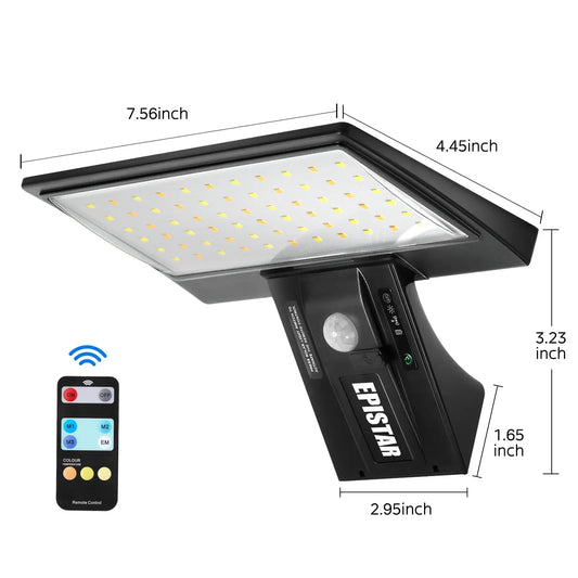 VELNARO Solar Security Floodlight – 90 LED PIR Motion Sensor VELNARO