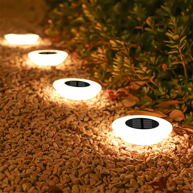 VELNARO Solar Ground Lights – Pack of 4 | 14 LED Waterproof Outdoor Lawn Lamp VELNARO