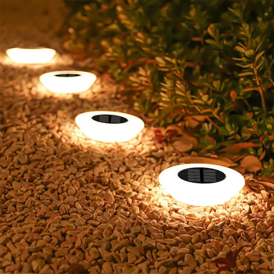 VELNARO Solar Ground Lights – Pack of 4 | 14 LED Waterproof Outdoor Lawn Lamp VELNARO