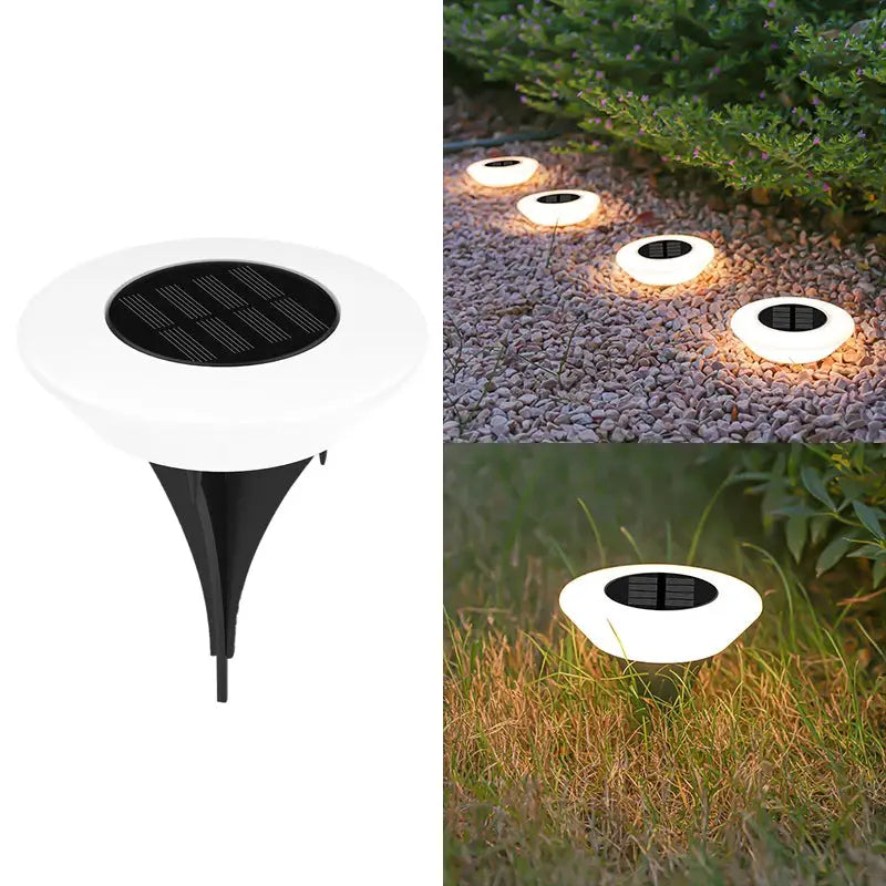 VELNARO Solar Ground Lights – Pack of 4 | 14 LED Waterproof Outdoor Lawn Lamp VELNARO