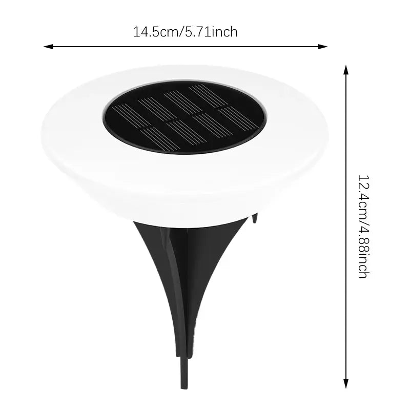 VELNARO Solar Ground Lights – Pack of 4 | 14 LED Waterproof Outdoor Lawn Lamp VELNARO